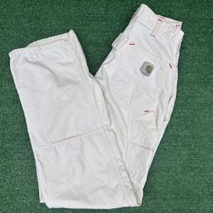 Vintage 60s 70s Carhartt White Double Knee Work Pants Talon 42 Zipper Mens